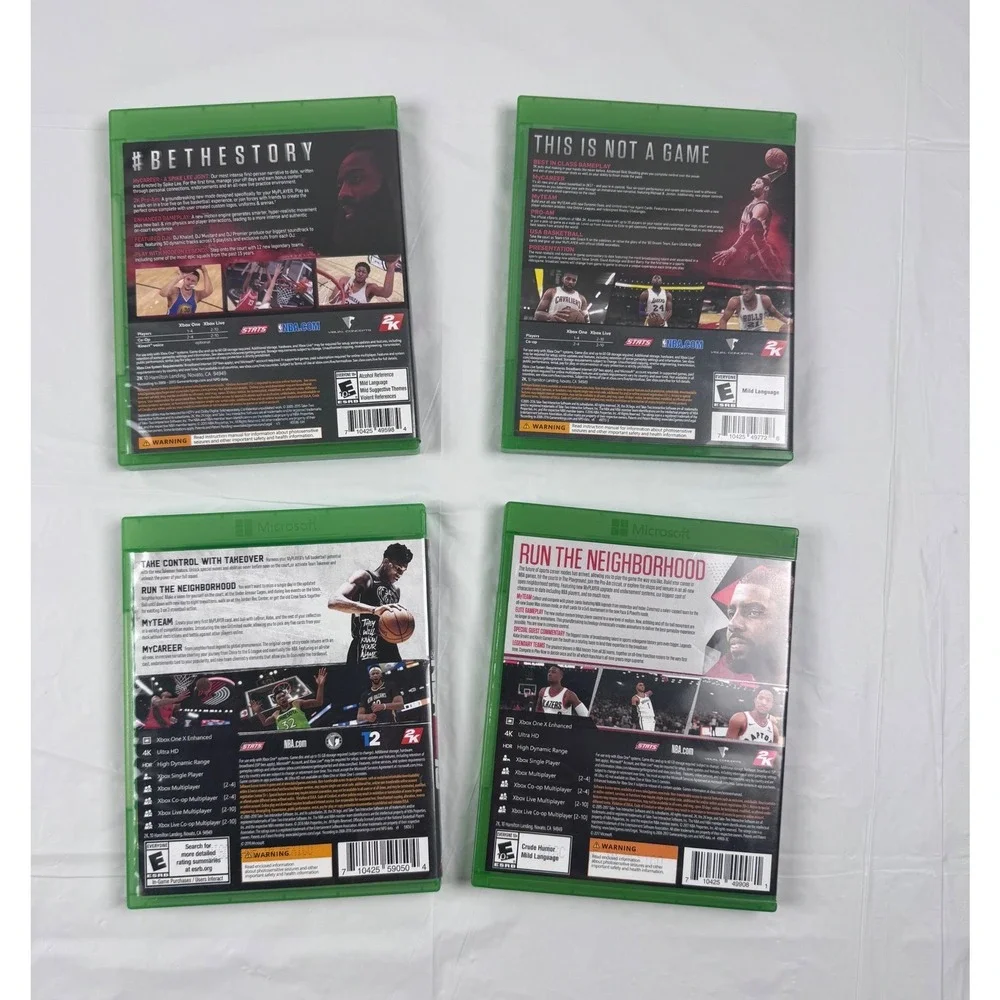 NBA 2K16 2K17 2K18 2K19 Xbox One Game Bundle Lot of 4 Basketball Sports 2K